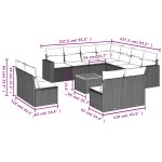 vidaXL Set canapele de grădină cu perne, 12 piese, bej, poliratan vidaXL Set canapele de grădină cu perne, 12 piese, bej, poliratan