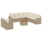 vidaXL Set canapele de grădină cu perne, 10 piese, bej, poliratan