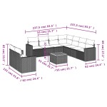 vidaXL Set canapele de grădină cu perne, 10 piese, bej, poliratan