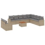vidaXL Set canapele de grădină cu perne, 11 piese, bej, poliratan