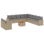 vidaXL Set canapele de grădină cu perne, 12 piese, bej, poliratan vidaXL Set canapele de grădină cu perne, 12 piese, bej, poliratan