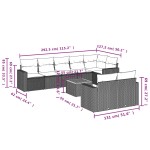 vidaXL Set mobilier de grădină cu perne, 9 piese, negru, poliratan vidaXL Set mobilier de grădină cu perne, 9 piese, negru, poliratan
