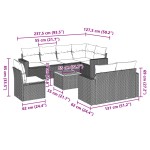 vidaXL Set mobilier de grădină cu perne, 9 piese, negru, poliratan