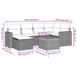 vidaXL Set canapele de grădină cu perne, 7 piese, negru, poliratan