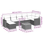 vidaXL Set mobilier de grădină cu perne, 8 piese, negru, poliratan vidaXL Set mobilier de grădină cu perne, 8 piese, negru, poliratan