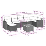 vidaXL Set mobilier de grădină cu perne, 8 piese, negru, poliratan vidaXL Set mobilier de grădină cu perne, 8 piese, negru, poliratan