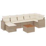vidaXL Set canapele de grădină, 8 piese, cu perne, bej, poliratan vidaXL Set canapele de grădină, 8 piese, cu perne, bej, poliratan