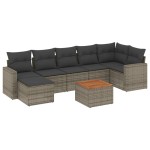 vidaXL Set canapele de grădină cu perne, 8 piese, gri, poliratan