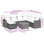 vidaXL Set mobilier de grădină cu perne, 8 piese, negru, poliratan vidaXL Set mobilier de grădină cu perne, 8 piese, negru, poliratan