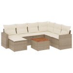 vidaXL Set canapele de grădină, 8 piese, cu perne, bej, poliratan vidaXL Set canapele de grădină, 8 piese, cu perne, bej, poliratan