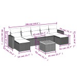 vidaXL Set mobilier de grădină cu perne, 8 piese, negru, poliratan vidaXL Set mobilier de grădină cu perne, 8 piese, negru, poliratan