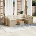 vidaXL Set canapele de grădină cu perne, 10 piese, bej, poliratan vidaXL Set canapele de grădină cu perne, 10 piese, bej, poliratan