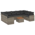 vidaXL Set mobilier de grădină cu perne, 10 piese, gri, poliratan vidaXL Set mobilier de grădină cu perne, 10 piese, gri, poliratan