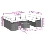 vidaXL Set mobilier de grădină cu perne, 10 piese, gri, poliratan vidaXL Set mobilier de grădină cu perne, 10 piese, gri, poliratan
