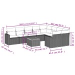 vidaXL Set mobilier de grădină cu perne, 10 piese, gri, poliratan vidaXL Set mobilier de grădină cu perne, 10 piese, gri, poliratan