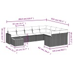 vidaXL Set canapele de grădină cu perne, 10 piese, negru, poliratan vidaXL Set canapele de grădină cu perne, 10 piese, negru, poliratan