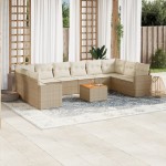 vidaXL Set canapele de grădină cu perne, 11 piese, bej, poliratan vidaXL Set canapele de grădină cu perne, 11 piese, bej, poliratan