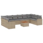 vidaXL Set canapele de grădină cu perne, 11 piese, bej, poliratan vidaXL Set canapele de grădină cu perne, 11 piese, bej, poliratan