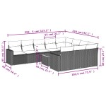 vidaXL Set canapele de grădină cu perne, 11 piese, negru, poliratan vidaXL Set canapele de grădină cu perne, 11 piese, negru, poliratan