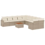 vidaXL Set canapele de grădină cu perne, 11 piese, bej, poliratan vidaXL Set canapele de grădină cu perne, 11 piese, bej, poliratan