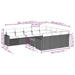 vidaXL Set canapele de grădină cu perne, 11 piese, gri, poliratan vidaXL Set canapele de grădină cu perne, 11 piese, gri, poliratan