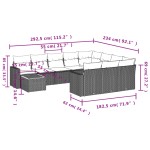 vidaXL Set canapele de grădină cu perne, 11 piese, negru, poliratan vidaXL Set canapele de grădină cu perne, 11 piese, negru, poliratan