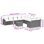vidaXL Set canapele de grădină cu perne, 11 piese, negru, poliratan vidaXL Set canapele de grădină cu perne, 11 piese, negru, poliratan