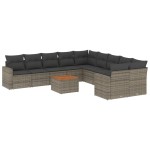 vidaXL Set canapele de grădină cu perne, 11 piese, gri, poliratan vidaXL Set canapele de grădină cu perne, 11 piese, gri, poliratan