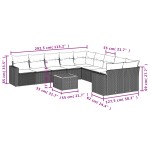 vidaXL Set canapele de grădină cu perne, 11 piese, gri, poliratan vidaXL Set canapele de grădină cu perne, 11 piese, gri, poliratan