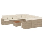 vidaXL Set canapele de grădină cu perne, 12 piese, bej, poliratan