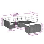vidaXL Set mobilier de grădină cu perne, 13 piese, negru, poliratan vidaXL Set mobilier de grădină cu perne, 13 piese, negru, poliratan