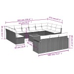 vidaXL Set mobilier de grădină cu perne, 14 piese, negru, poliratan vidaXL Set mobilier de grădină cu perne, 14 piese, negru, poliratan