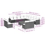 vidaXL Set mobilier de grădină cu perne, 14 piese, negru, poliratan vidaXL Set mobilier de grădină cu perne, 14 piese, negru, poliratan