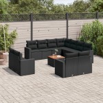 vidaXL Set canapele de grădină, 12 piese, cu perne, negru, poliratan vidaXL Set canapele de grădină, 12 piese, cu perne, negru, poliratan