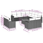 vidaXL Set canapele de grădină, 12 piese, cu perne, negru, poliratan vidaXL Set canapele de grădină, 12 piese, cu perne, negru, poliratan