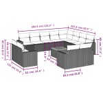 vidaXL Set canapele de grădină, 13 piese, cu perne, bej, poliratan vidaXL Set canapele de grădină, 13 piese, cu perne, bej, poliratan