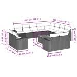 vidaXL Set canapele de grădină, 13 piese, cu perne, bej, poliratan vidaXL Set canapele de grădină, 13 piese, cu perne, bej, poliratan