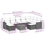 vidaXL Set canapele de grădină cu perne, 10 piese, negru, poliratan vidaXL Set canapele de grădină cu perne, 10 piese, negru, poliratan