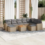 vidaXL Set canapele de grădină cu perne, 10 piese, bej, poliratan vidaXL Set canapele de grădină cu perne, 10 piese, bej, poliratan