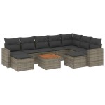 vidaXL Set mobilier de grădină cu perne, 10 piese, gri, poliratan vidaXL Set mobilier de grădină cu perne, 10 piese, gri, poliratan