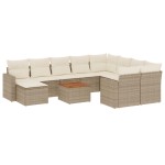 vidaXL Set canapele de grădină cu perne, 11 piese, bej, poliratan vidaXL Set canapele de grădină cu perne, 11 piese, bej, poliratan