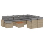 vidaXL Set canapele de grădină cu perne, 11 piese, bej, poliratan