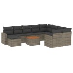 vidaXL Set canapele de grădină cu perne, 11 piese, gri, poliratan vidaXL Set canapele de grădină cu perne, 11 piese, gri, poliratan