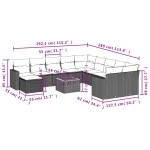 vidaXL Set canapele de grădină, 12 piese, cu perne, negru, poliratan vidaXL Set canapele de grădină, 12 piese, cu perne, negru, poliratan
