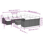 vidaXL Set mobilier de grădină cu perne, 13 piese, negru, poliratan