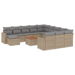 vidaXL Set canapele de grădină, 13 piese, cu perne, bej, poliratan vidaXL Set canapele de grădină, 13 piese, cu perne, bej, poliratan