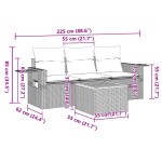 vidaXL Set mobilier de grădină cu perne, 4 piese, negru, poliratan vidaXL Set mobilier de grădină cu perne, 4 piese, negru, poliratan