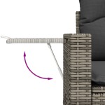 vidaXL Set canapea de grădină cu perne, 4 piese, gri, poliratan vidaXL Set canapea de grădină cu perne, 4 piese, gri, poliratan