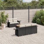 vidaXL Set mobilier de grădină cu perne, 6 piese, negru, poliratan vidaXL Set mobilier de grădină cu perne, 6 piese, negru, poliratan