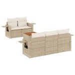 vidaXL Set canapele de grădină cu perne, 6 piese, bej, poliratan vidaXL Set canapele de grădină cu perne, 6 piese, bej, poliratan